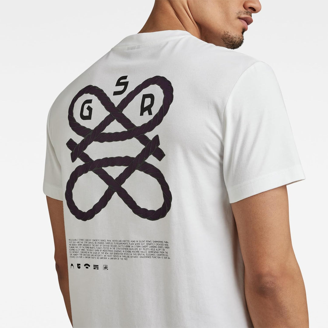 G-Star RAW Herren Puff Print Back Gr R T T-Shirts L Weiss (White D23713-336-110), L Wei&#xDF; (White