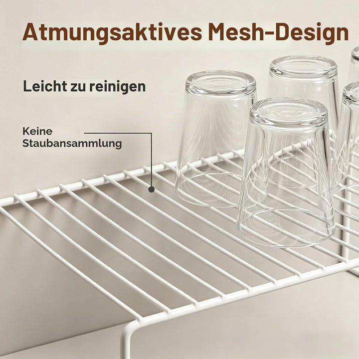 IPEGTOP 6 Stück grosser Gefrierschrank-Regal, rostfreier Edelstahl, Küchenorganizer, platzsparend, f