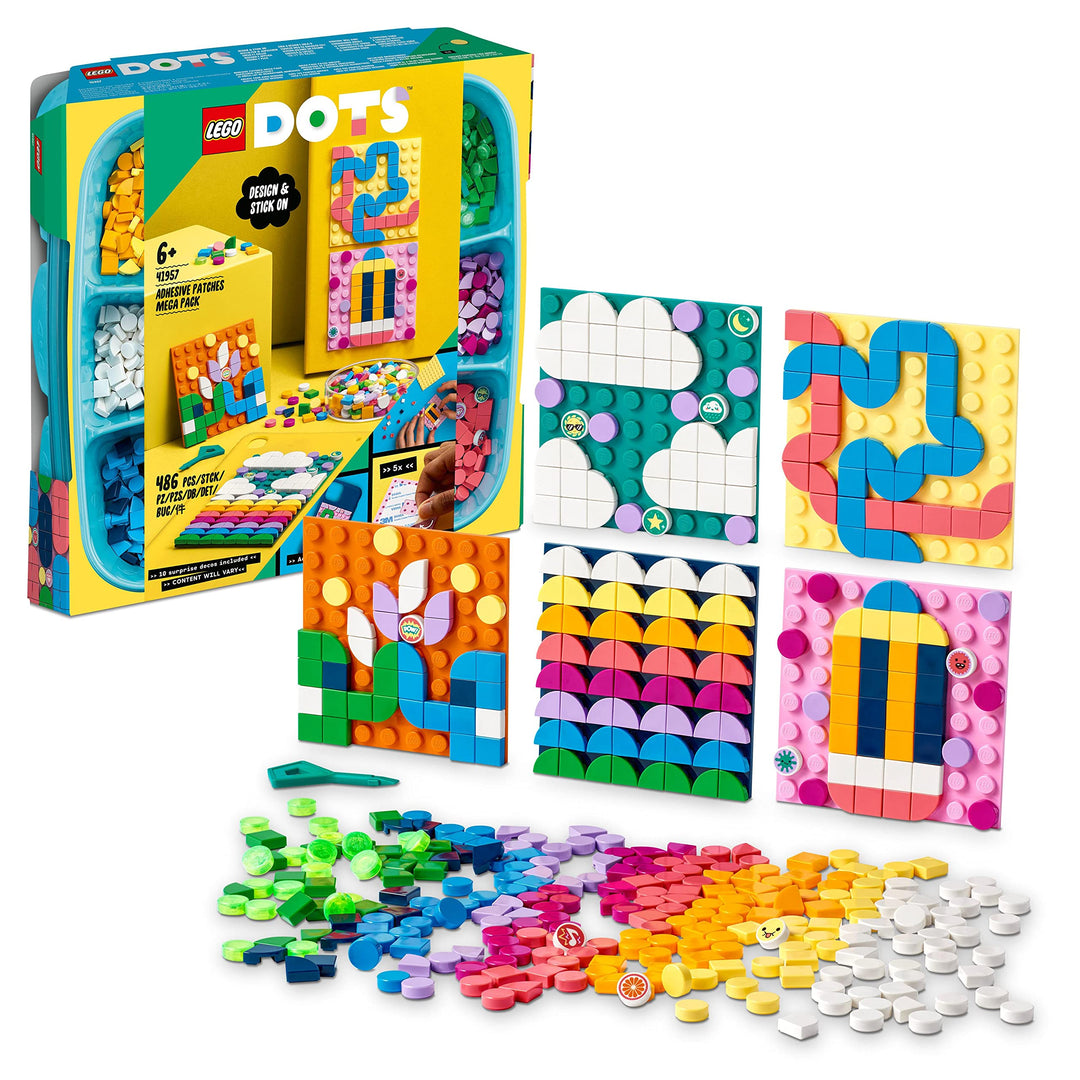 LEGO 41957 DOTS Kreativ-Aufkleber-Set, 5in1 DIY Bastelset für Kinder ab 6 Jahren, Spielzeug zum Bast