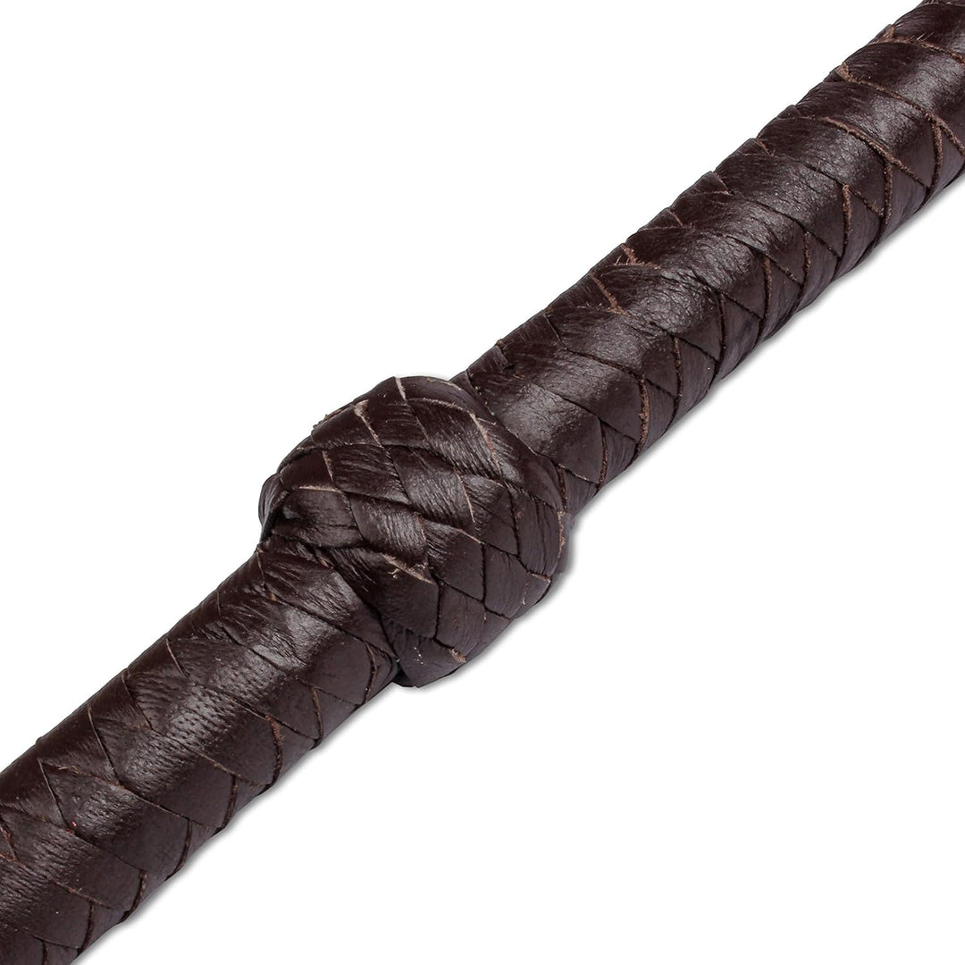 HADZAM Indiana Jones Peitsche, 3 m, 12 Zöpfe aus echtem Rindsleder, Seilkern, BullWhip, viele Farben