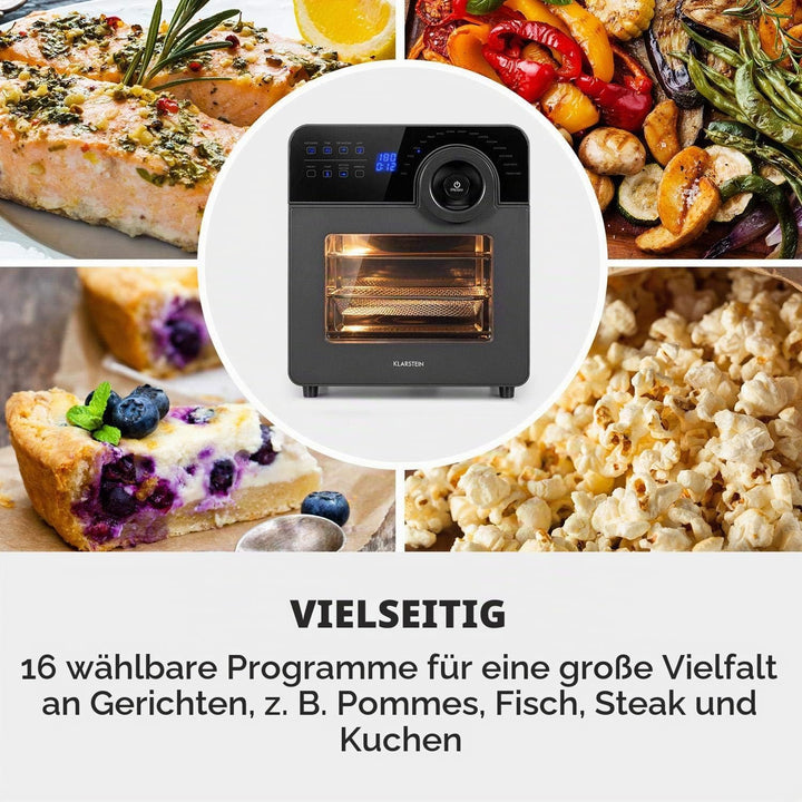 Klarstein AeroVital Cube Chef Heissluftfritteuse - 1700 W Heissluftfriteuse, Airfryer mit Touchscree