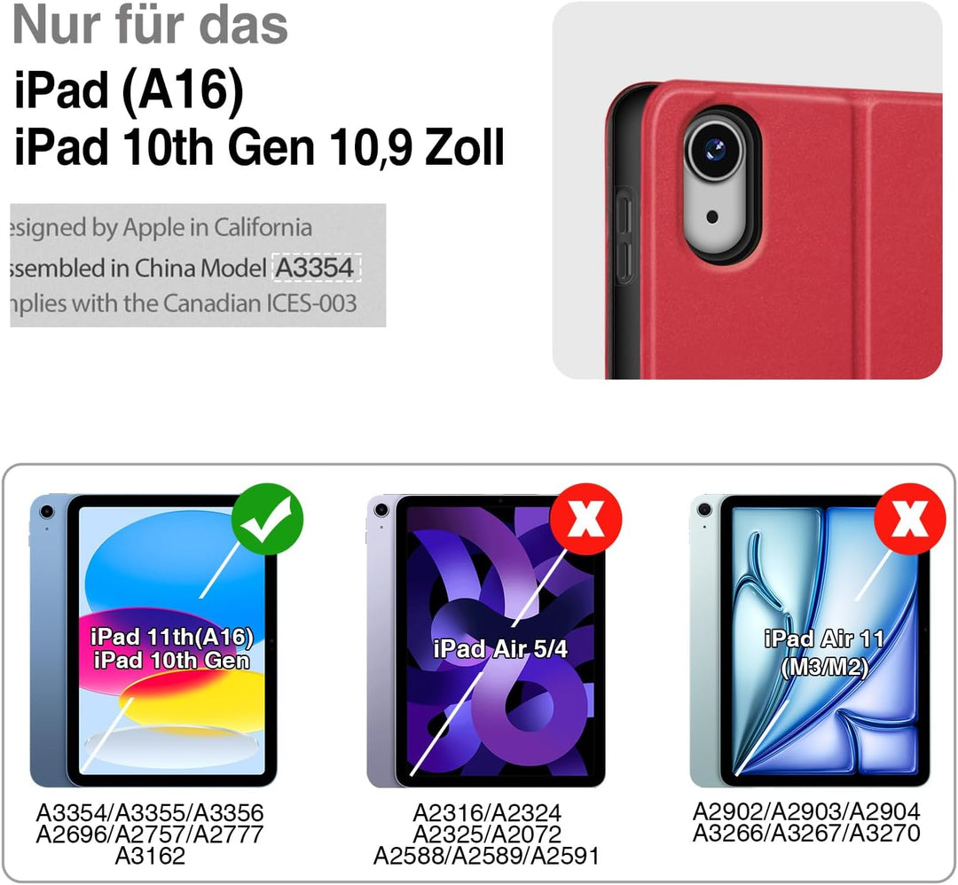 Antbox Hülle für iPad 10 Generation 2022 10,9 Zoll mit stifthalter Apple Pencil Halter Auto Schlaf/W