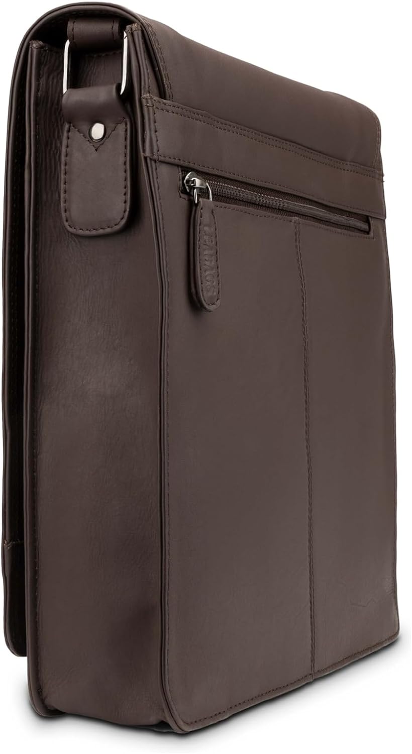 LEABAGS Leder Umhängetasche Herren &amp; Damen I Echtleder Laptoptasche bis 13 Zoll I Messenger Bag mit