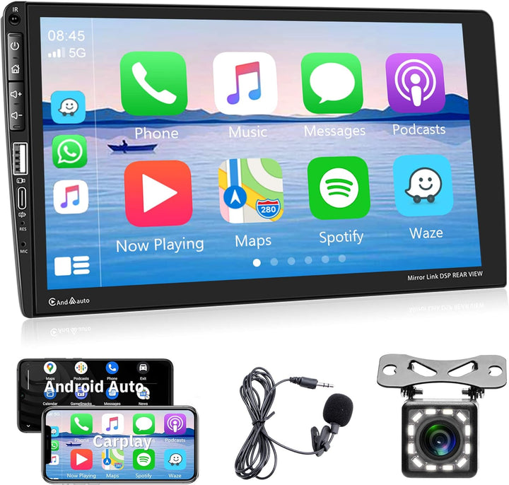 Autoradio 1 Din mit Apple Carplay Android Auto Bluetooth Freisprecheinrichtung 9 Zoll Touchscreen Au