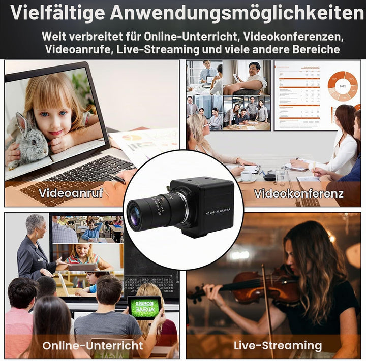 Svpro 5MP USB Kamera mit Zoomobjektiv 5-50mm,10X optischer Zoom Webcam Manueller Fokus mit Aptina MI