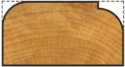 wolfcraft 3863000 HM-Abrundfräser mit Anlaufzapfen, 6 mm Schaft r 6,35; Ø 25x12,7