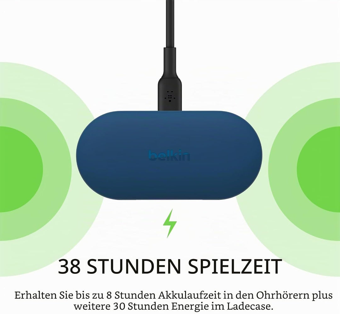 Belkin SOUNDFORM Play True Wireless In-Ear-Kopfhörer, 3 EQ-Voreinstellungen, schweiss-, spritzwasser