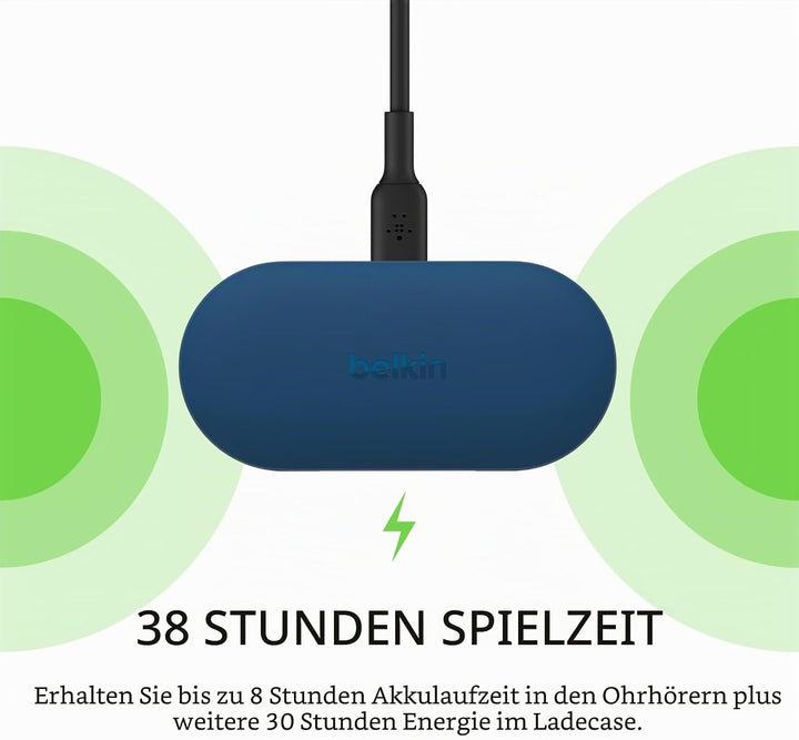 Belkin SOUNDFORM Play True Wireless In-Ear-Kopfhörer, 3 EQ-Voreinstellungen, schweiss-, spritzwasser