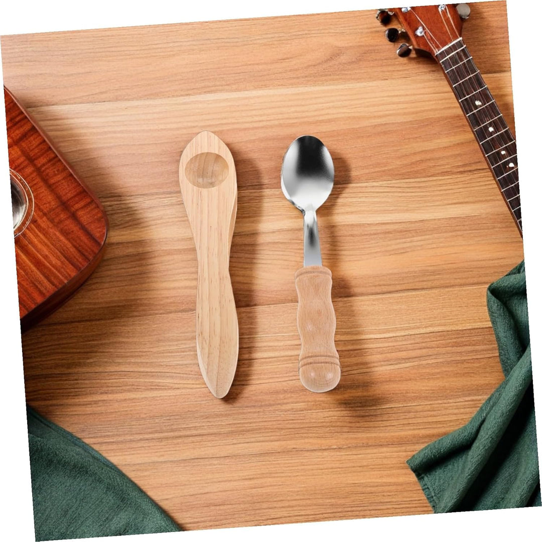 UPKOCH Musiklöffel Satz Aus Holz Und Metall Traditionelles Perkussionsinstrument Für Kinder Ergonomi