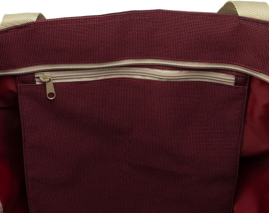 anndora XXL Strandtasche RUBY RED - Strandtasche 40 Liter Schultertasche Einkaufstasche weinrot best