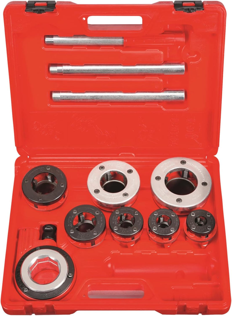 ROTHENBERGER 070781X SUPER CUT Gewindeschneiden-Set im Koffer, Ratschen-Gewindeschneidkluppe, BSPT R