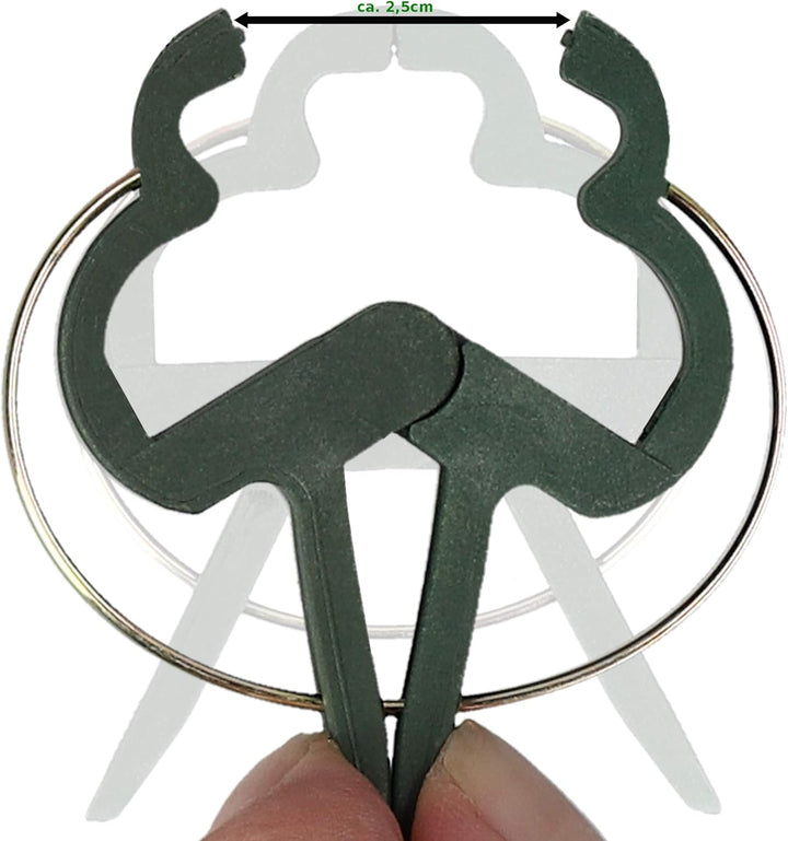 mumbi 200x Pflanzenclips Pflanzenklammern Pflanzenhalter Pflanzenbinder in 2 Grössen, Gartengrün Kle