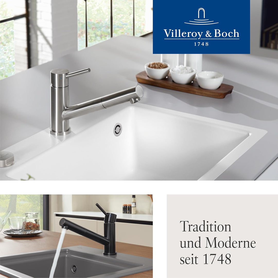 Villeroy & Boch Como Shower Einhand-Spültischbatterie Edelstahl massiv 925200LC Edelstahl Massiv Hoc