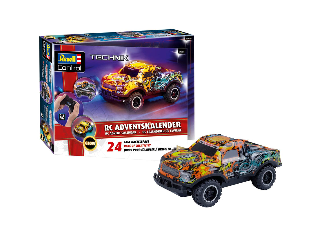 Revell Adventskalender RC Christmas Driver I Ferngesteuertes Auto I zum Basteln I RC Adventskalender