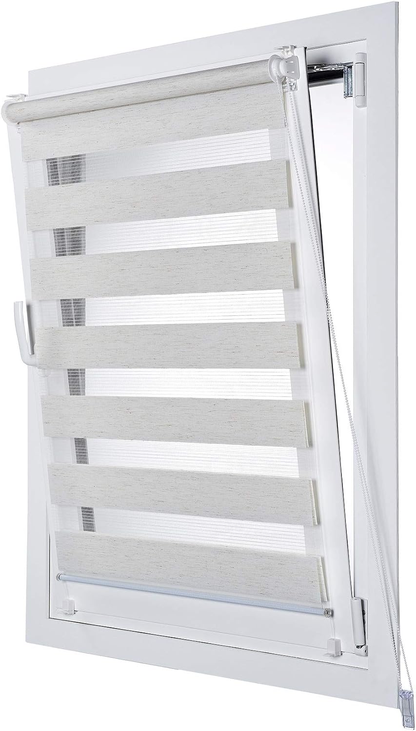 STORESDECO Doppelrollo Klemmfix ohne Bohren. Klemmrollo Einfache Montage, Zebra Rollo lichtdurchläss