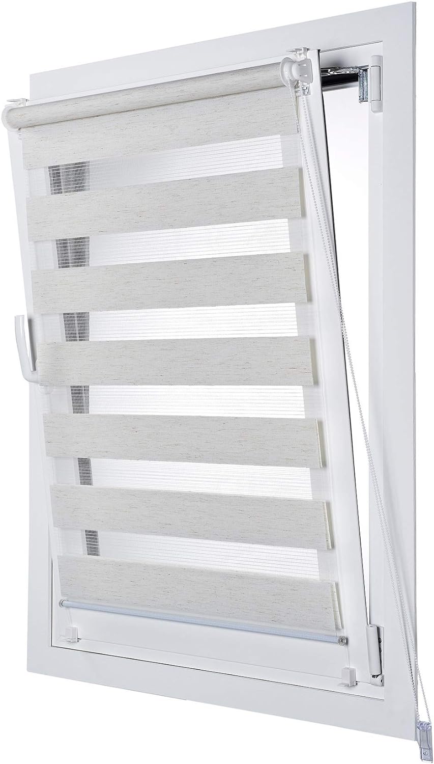 STORESDECO Doppelrollo Klemmfix ohne Bohren. Klemmrollo Einfache Montage, Zebra Rollo lichtdurchläss