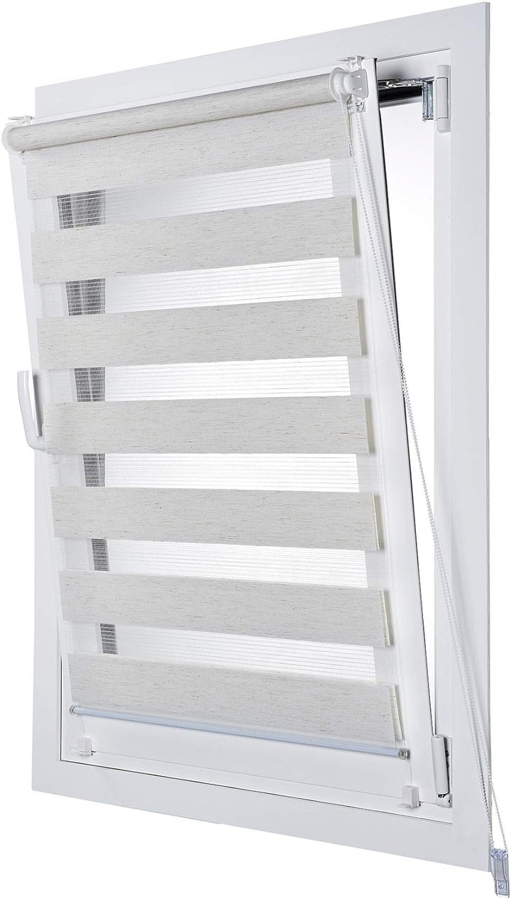 STORESDECO Doppelrollo Klemmfix ohne Bohren. Klemmrollo Einfache Montage, Zebra Rollo lichtdurchläss