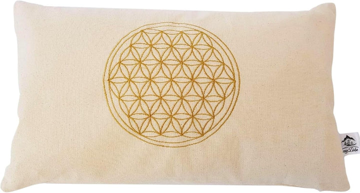 Zirbenkissen Blume des Lebens mit Inlett 30x50 cm befüllt mit Zirbenspänen aus 100% Alpen Zirbenholz