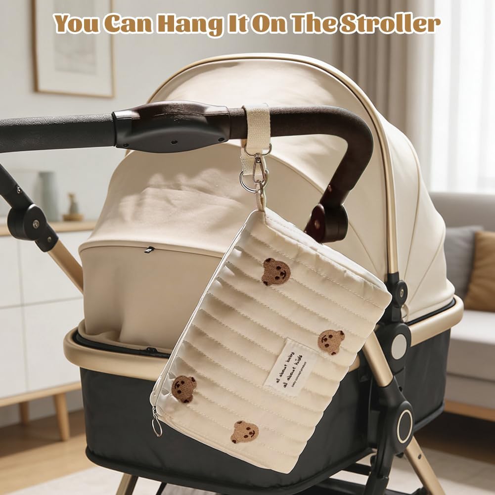 Aucuu Wickeltasche, Babytasche Mama Tasche, Kliniktasche Geburt Stickerei, Gross Mommy Bag, Henkelta