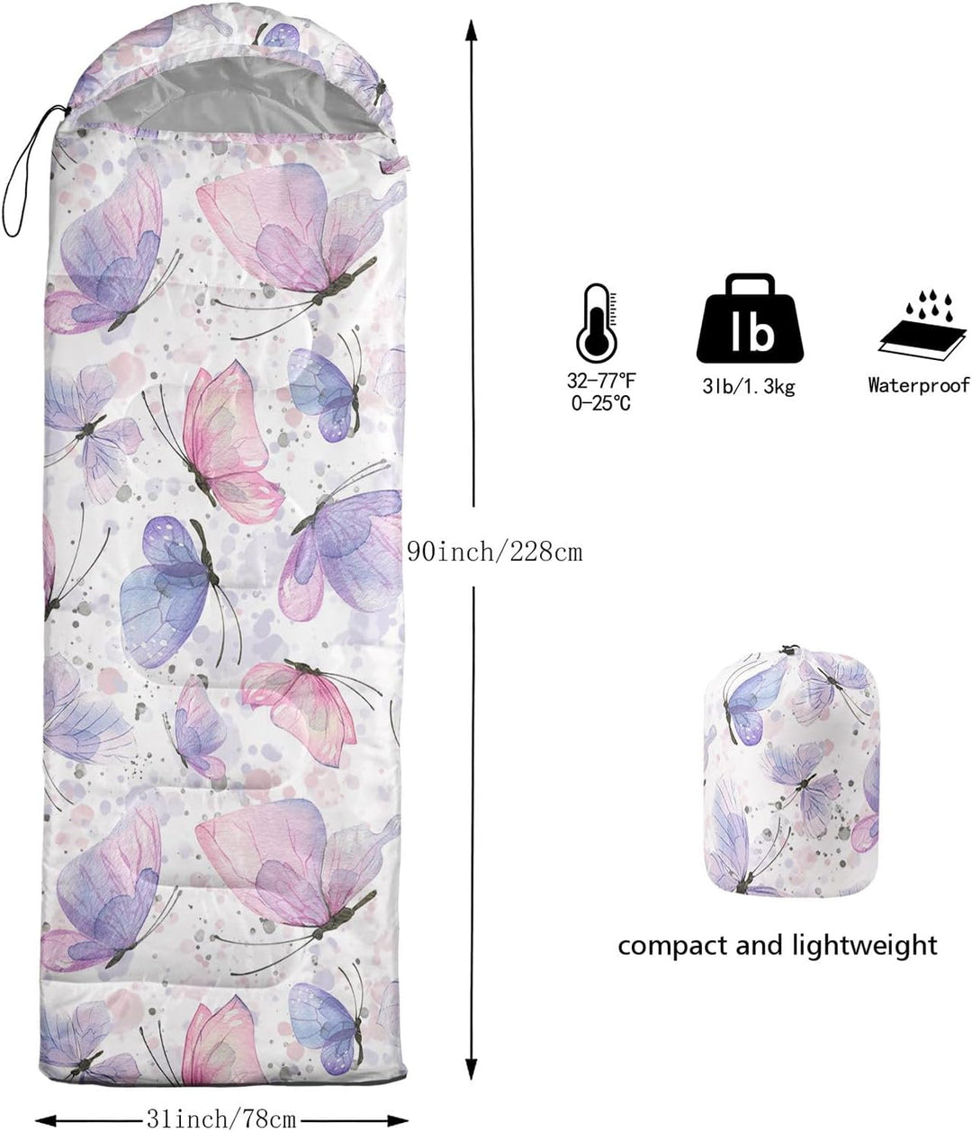 HOSIMA Schlafsack mit Cartoon-Hund, für Kaltes Klima, für Erwachsene, Mädchen und Jungen, wasserdich