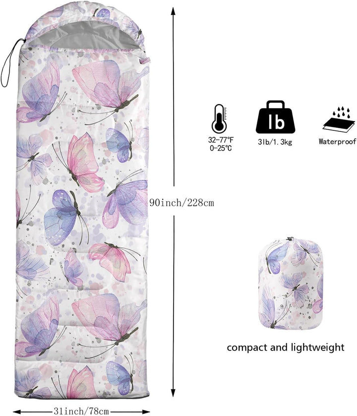 HOSIMA Schlafsack mit Cartoon-Hund, für Kaltes Klima, für Erwachsene, Mädchen und Jungen, wasserdich
