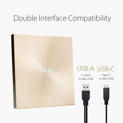Asus ZenDrive U9M externer DVD-Brenner (für Apple MacBook & Windows PCs/Notebooks, inkl. USB-C Kabel