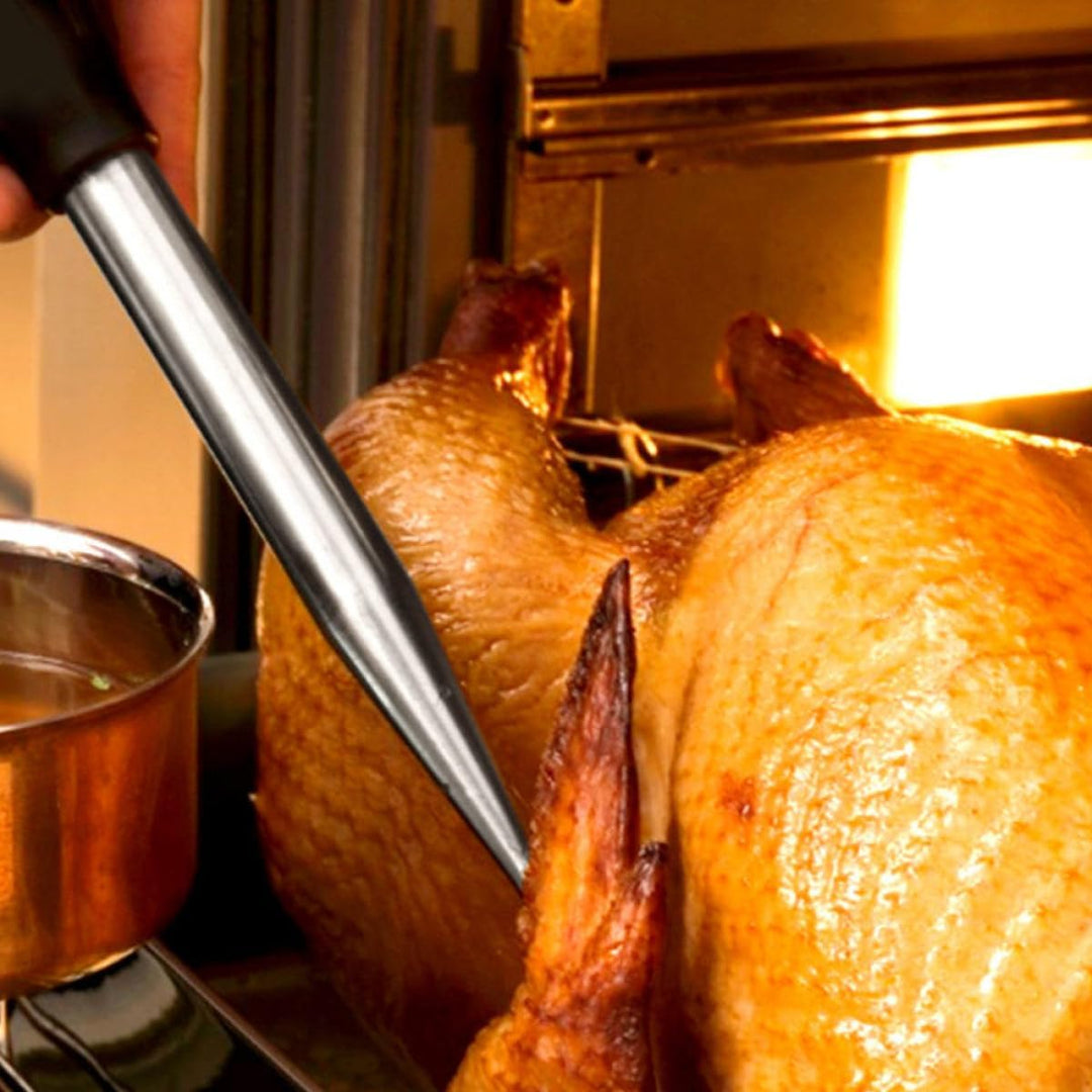 Supvox Bbq Injektor für Truthahn und Schweinefleisch aus Edelstahl und Silikon mit Reinigungsbürste