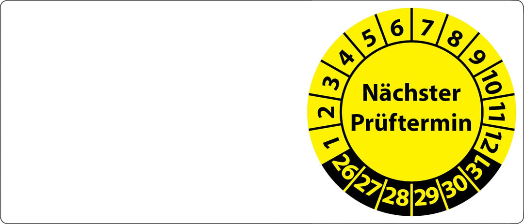 Kabelprüfplaketten Nächster Prüftermin 2024, 70 x 30 mm, 100 Stück, Prüfplaketten für Kabel (Gelb),