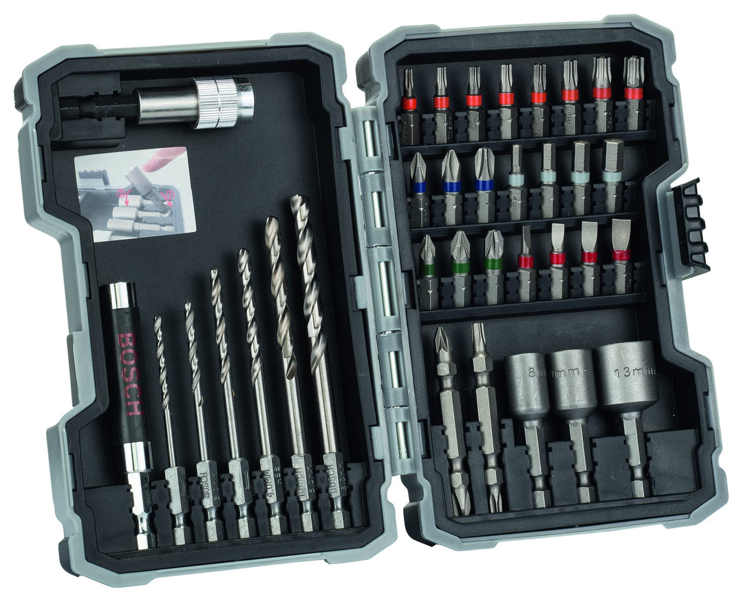 Bosch Professional 35tlg. HSS-G Metall Bohrer und Bit Set Extra Hart (Kreuzschlitz-, Pozidriv-, Hex-