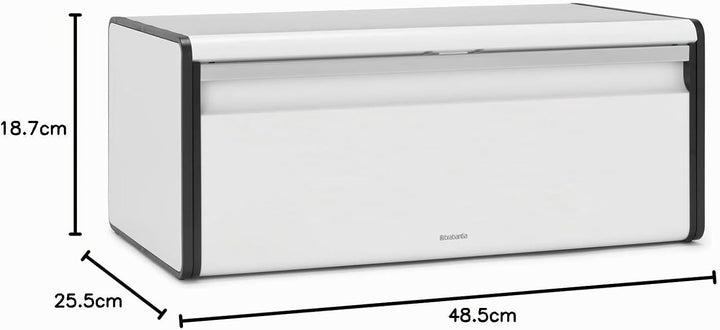 Brabantia Klappbrotkasten - Grosse Aufbewahrungsbox für Brot, Bagels, Brötchen - Platzsparendes Desi