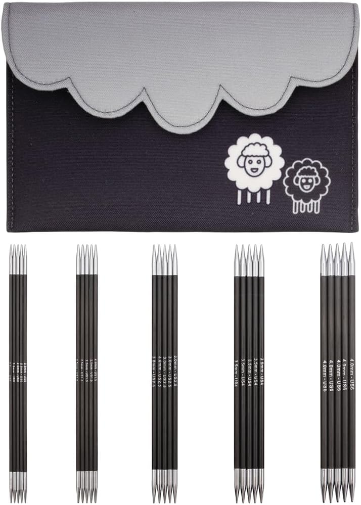 KnitPro - KnitPro Karbonz (15cm, 2.00-4.00mm) Doppelt-Spitz Stricken Nadel Setzen - 1 Setzen 15cm, 2