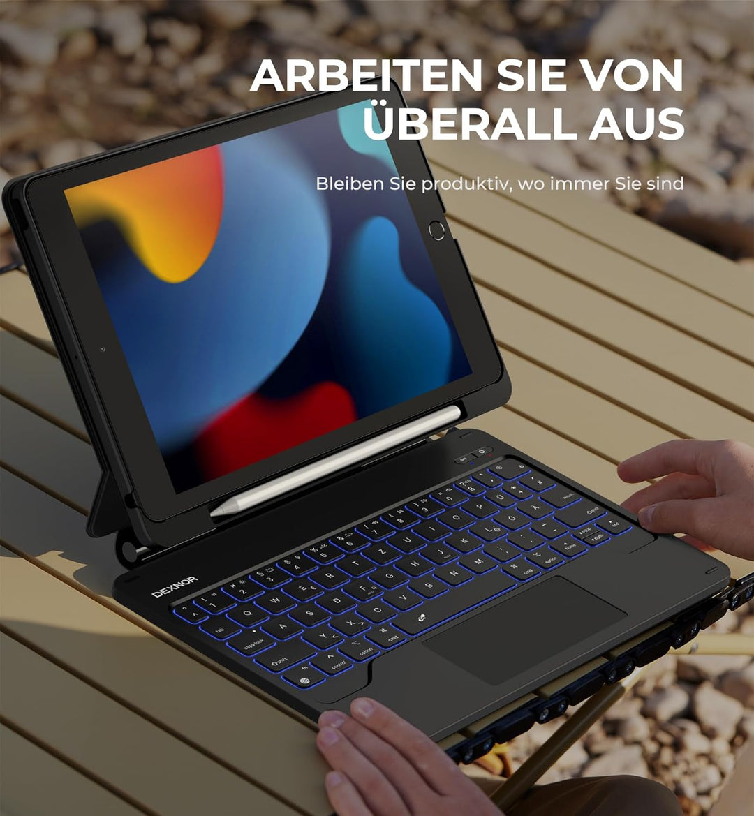 Dexnor Tastatur Hülle für iPad 10.2 Zoll 9/8/7 Generation, für iPad 9. Generation Hülle mit Tastatur