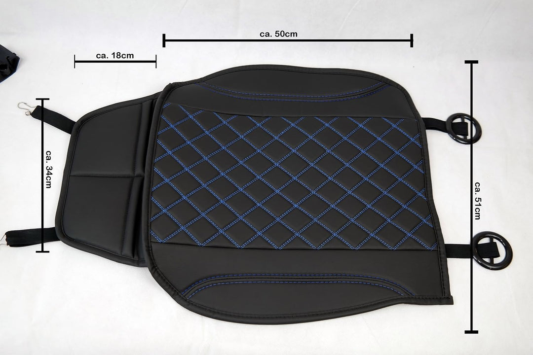 BREMER SITZBEZÜGE 1 Sitzauflage für VW Golf 6 Plus in Schwarz/Blaue Naht (OT406), Schwarz/Blaue Naht