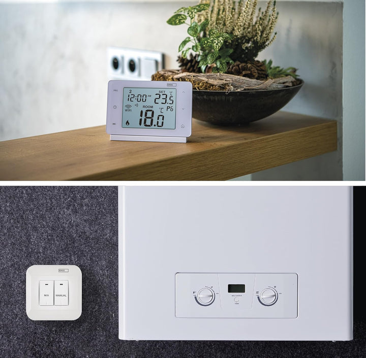 EMOS GoSmart WiFi Raumthermostat mit App, programmierbarer Smart Thermostat für Heizung, Kühlung, dr