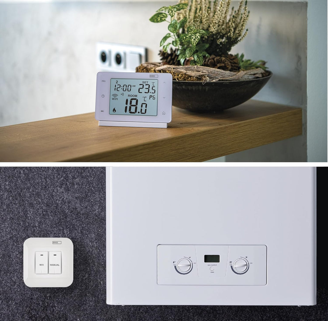 EMOS GoSmart WiFi Raumthermostat mit App, programmierbarer Smart Thermostat für Heizung, Kühlung, dr