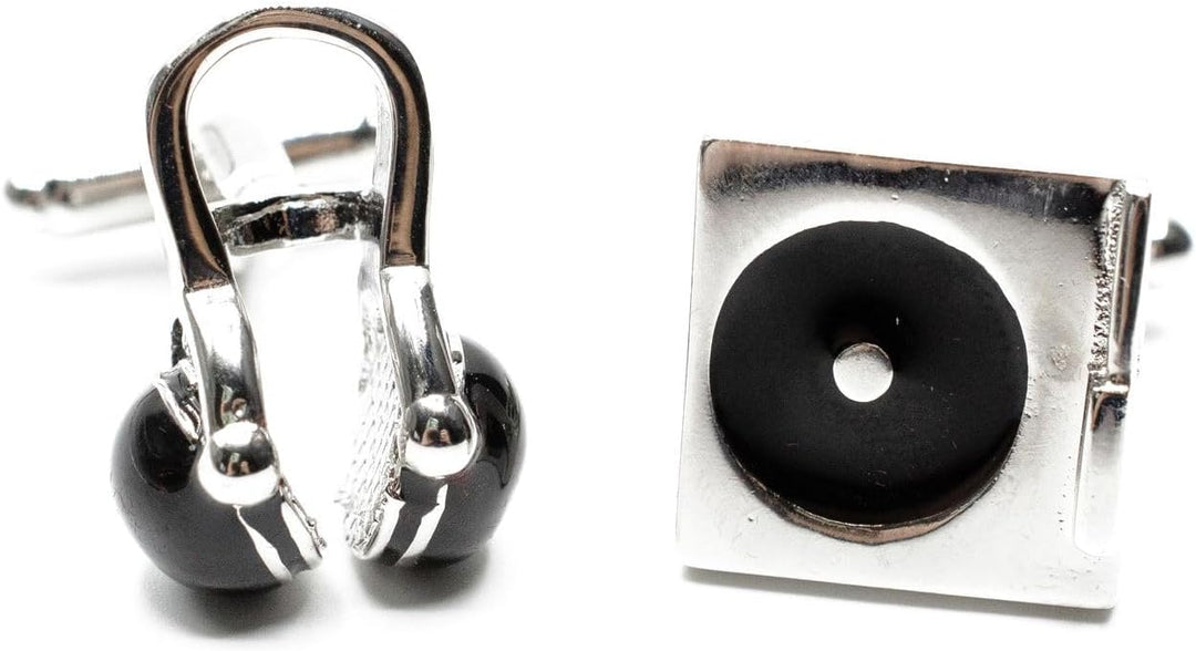 Miniblings Kopfhörer Plattenspieler Manschettenknöpfe + Box - Origineller Modeschmuck I Manschettenk