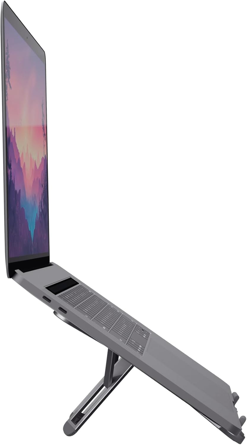 Trust Macy Faltbarer Laptop Ständer 17.3 Zoll, Aluminium Klappbarer Laptop Halter, In 7 Stufen Höhen