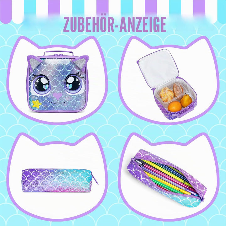 HTgroce Schulranzen Mit Rollen Schulranzen Trolley Mädchen Einhorn Rucksack Mit Rollen Rolling Backp