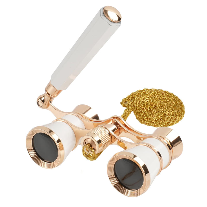 Faltbares Opernglas 3x25 Theaterglas für Damen und Mädchen, Tragbares Fernglas mit Metallkette & Auf