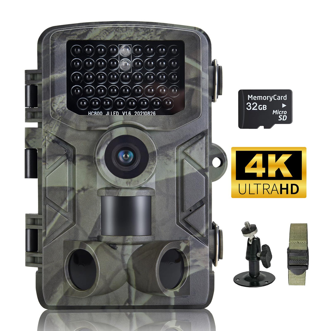 FunKind Wildkamera 4K 50MP, Wildtierkamera mit Nachtsicht Bewegungsmelder Weitwinkel 120°, 850nm IR