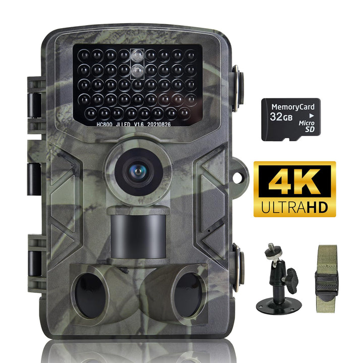FunKind Wildkamera 4K 50MP, Wildtierkamera mit Nachtsicht Bewegungsmelder Weitwinkel 120°, 850nm IR