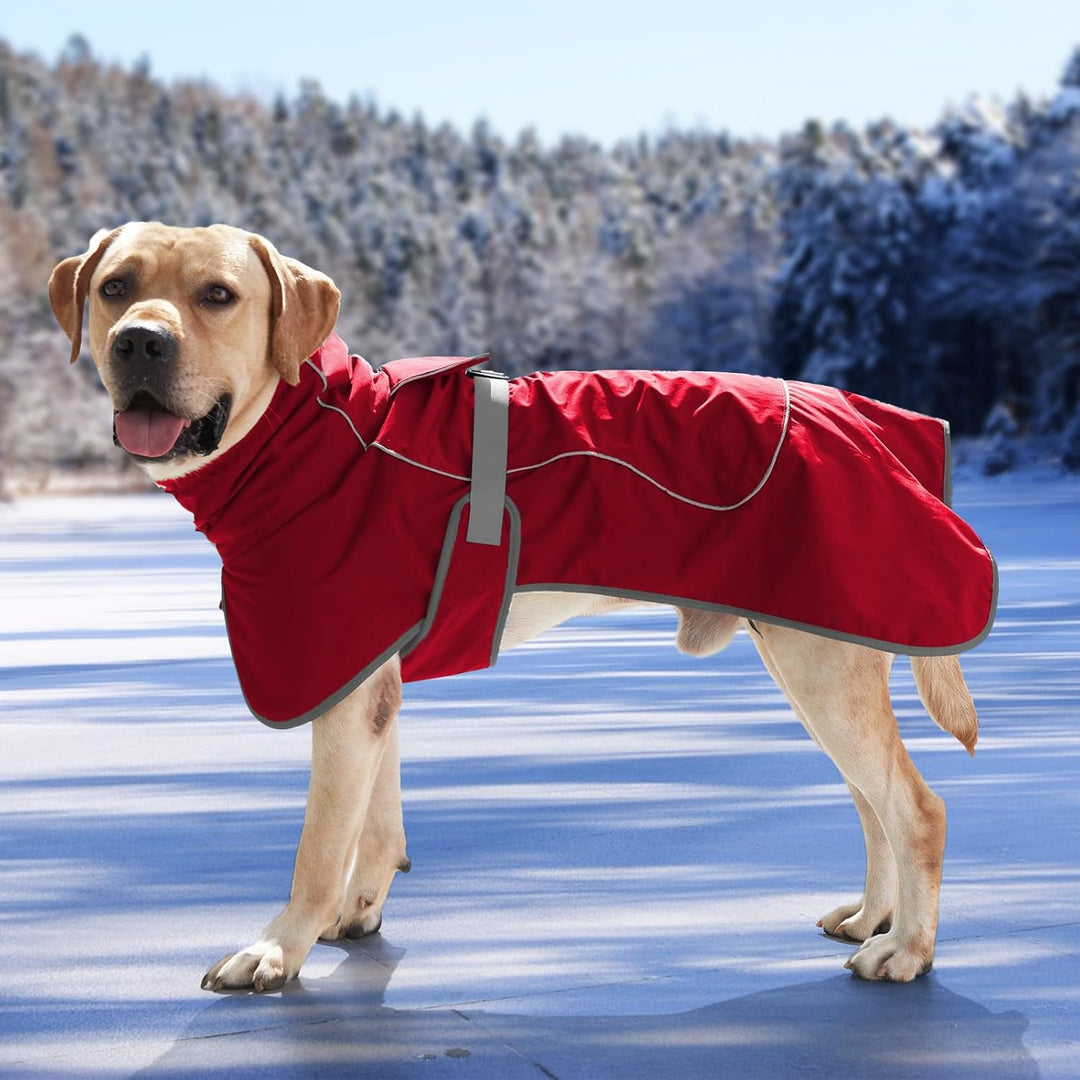 HEYWEAN Hundejacke Wasserdichter Hundemantel Reflektierende Jacke für kaltes Wetter mit weichem Flee