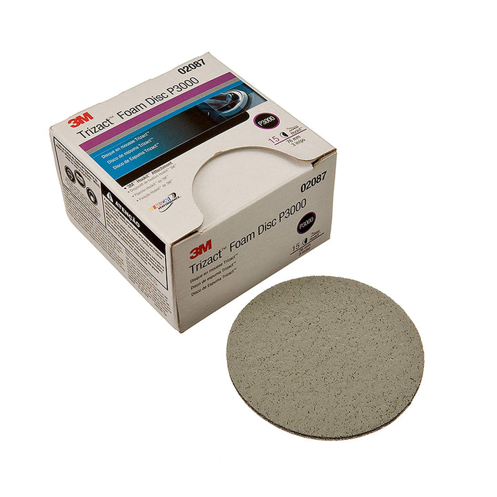 Hookit 3M Trizact Schaumstoffscheibe, 02087, 7,6 cm, P3000, 15 Scheiben pro Karton, 3