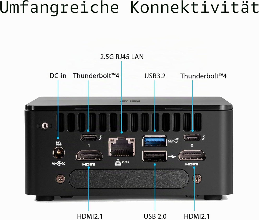 ASUS NUC 12 Pro Tall Kit RNUC12WSHI700002I (Intel Core i7 Prozessor, Alder-Lake-P, Intel Iris XE Gra
