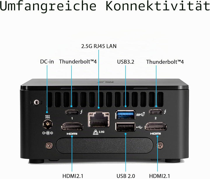 ASUS NUC 12 Pro Tall Kit RNUC12WSHI700002I (Intel Core i7 Prozessor, Alder-Lake-P, Intel Iris XE Gra