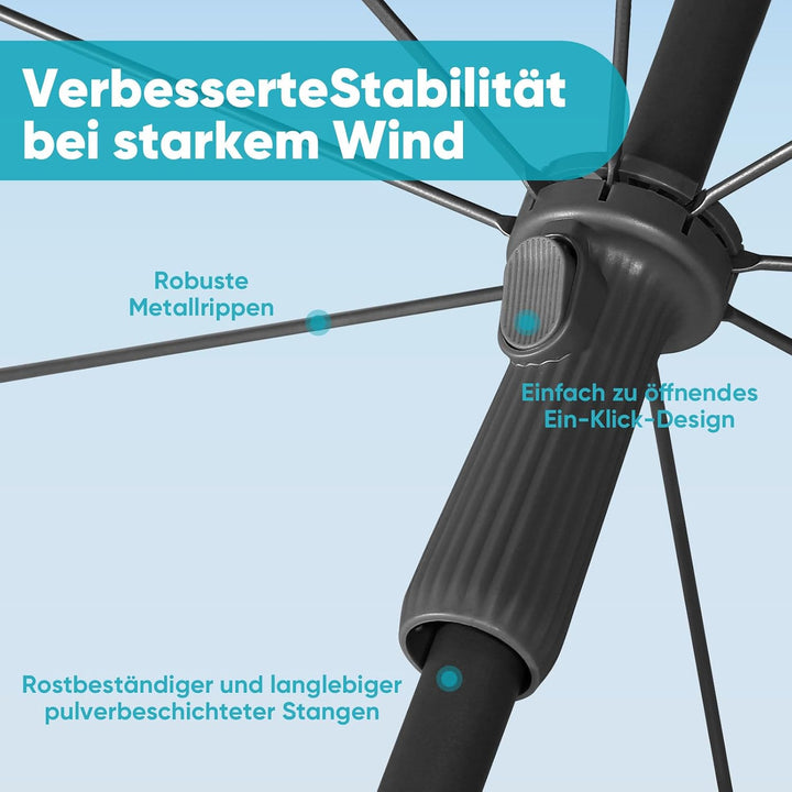 Sekey 160 cm Sonnenschirm Balkon mit Bodenhülse & Schutzhülle, Neigungs und Höhenverstellung, Sonnen
