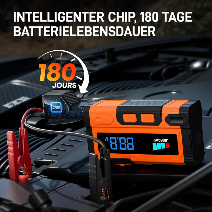 JDMCAR Starthilfe Powerbank für Pkw 9000 A, Starter Powerbank Pastellorange, Pastellorange