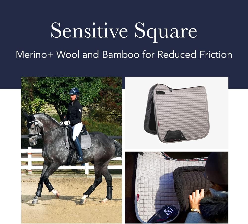 LeMieux Merino Plus Sensitive Lammfell Dressur-Schabracke, Schwarz, L, Schwarz
