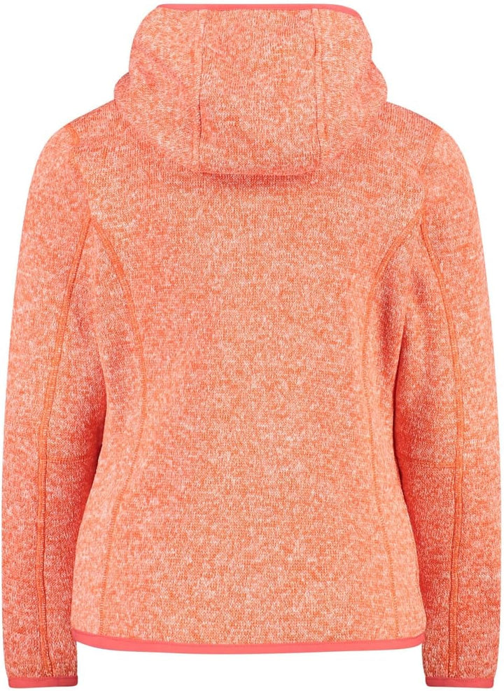 CMP Jungen Fleecejacke Knitted Fix Hood 98 Campari-Weiss, 98 Campari-Weiss