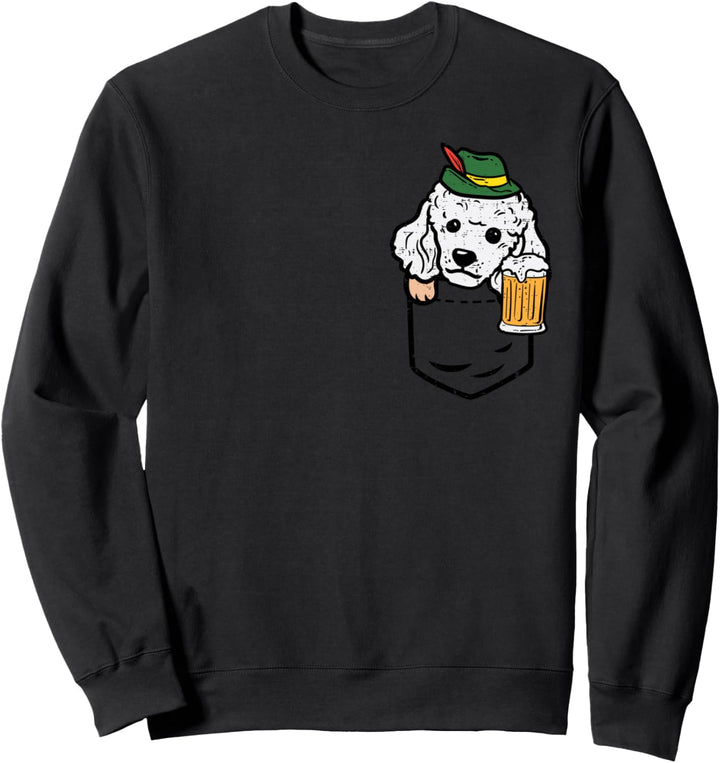 Pocket Deutsch Pudel Oktoberfest Bayrisch Hund Herren Damen Sweatshirt